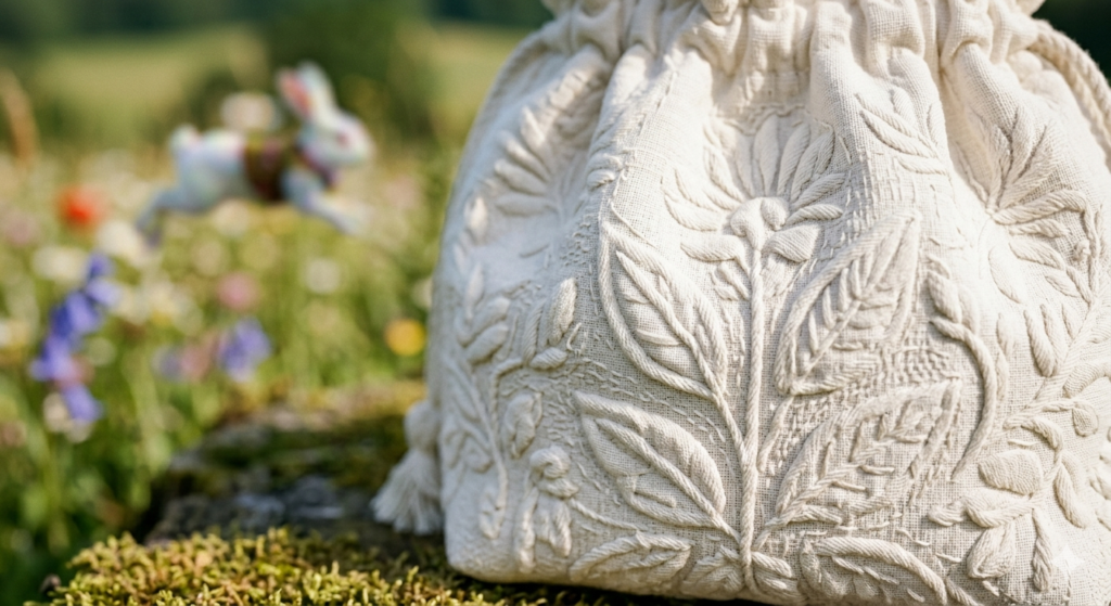 草原の中の白いブティ